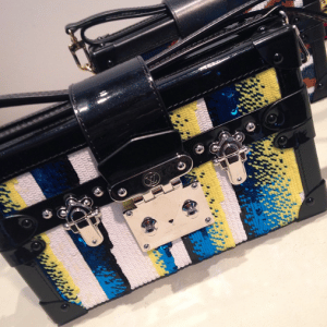 Louis Vuitton White/Yellow/Black/Blue Embellished Petite Malle Bag - Pre-Fall 2015