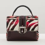 Paula Cademartori Black/White/Red/Brown Zebra Print Faye Bag - Fall 2015