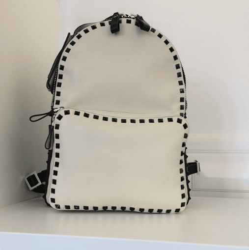 Valentino Black/White Rockstuds Backpack Bag