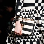 Valentino Black/White Striped Lock Flap Bag - Fall 2015 Runway