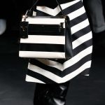 Valentino Black/White Striped Top Handle Bag - Fall 2015 Runway