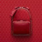 Valentino Red Viva Valentino Rockstud Medium Backpack Bag