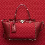 Valentino Red Viva Valentino Rockstud Medium Tote Bag
