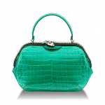 Bulgari Emerald Green Crocodile/Calfskin Serpenti Hypnotic Top Handle Medium Bag