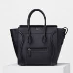 Celine Black Drummed Calfskin Micro Luggage Bag