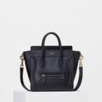 Celine Black Smooth Calfskin Nano Luggage Bag