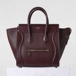 Celine Burgundy Calfskin Micro Luggage Bag