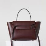 Celine Burgundy Small Belt Tote Bag