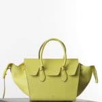 Celine Fluo Yellow Crisped Calfskin Mini Tie Tote Bag