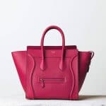 Celine Fuchsia Drummed Calfskin Mini Luggage Bag