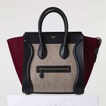 Celine Grey/Black/Burgundy Felt Micro Luggage Bag