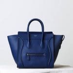 Celine Indigo Drummed Calfskin Mini Luggage Bag