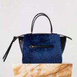 Celine Navy Lambskin Fur Small Ring Bag