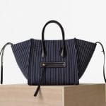 Celine Navy and White Textile Medium Luggage Phantom Bag