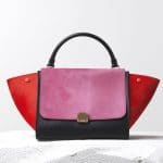 Celine Pink/Red/Black Pony Calfskin Trapeze Small Bag