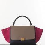 Celine Pink/Taupe/Black Smooth Calfskin Trapeze Medium Bag