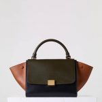 Celine Small Tricolor Trapeze Bag in Dark Brown - Fall 2015