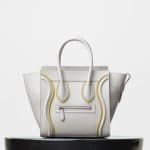 Celine White Smooth Calfskin and Felt Micro Luggage Bag