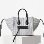 Celine White and Navy Textile Medium Luggage Phantom Bag