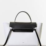 Celine White/Black Elephant Calfskin Mini Belt Bag