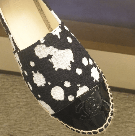 Chanel Black/White Paint Splatter Espadrilles