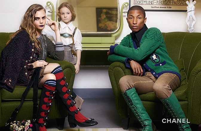 Chanel Pre-Fall 2015 Ad Campaign Featuring Cara Delevingne and Pharrell