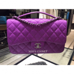 Chanel Purple Elaphe Easy Carry Large Bag
