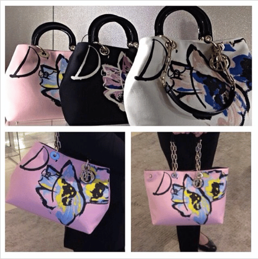 Dior Floral Printed D Light Canvas Bag