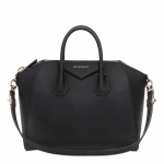 Givenchy Black Rubber Effect Antigona Medium Bag