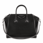 Givenchy Black Shiny Leather Antigona Medium Bag