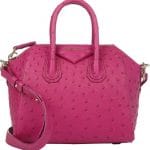 Givenchy Magenta Ostrich Antigona Mini Bag