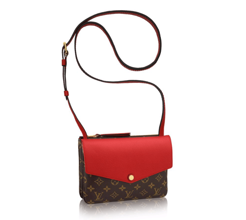 LOUIS VUITTON Twice Canvas Twinset Monogram Pochette Cerise Crossbody  M50184