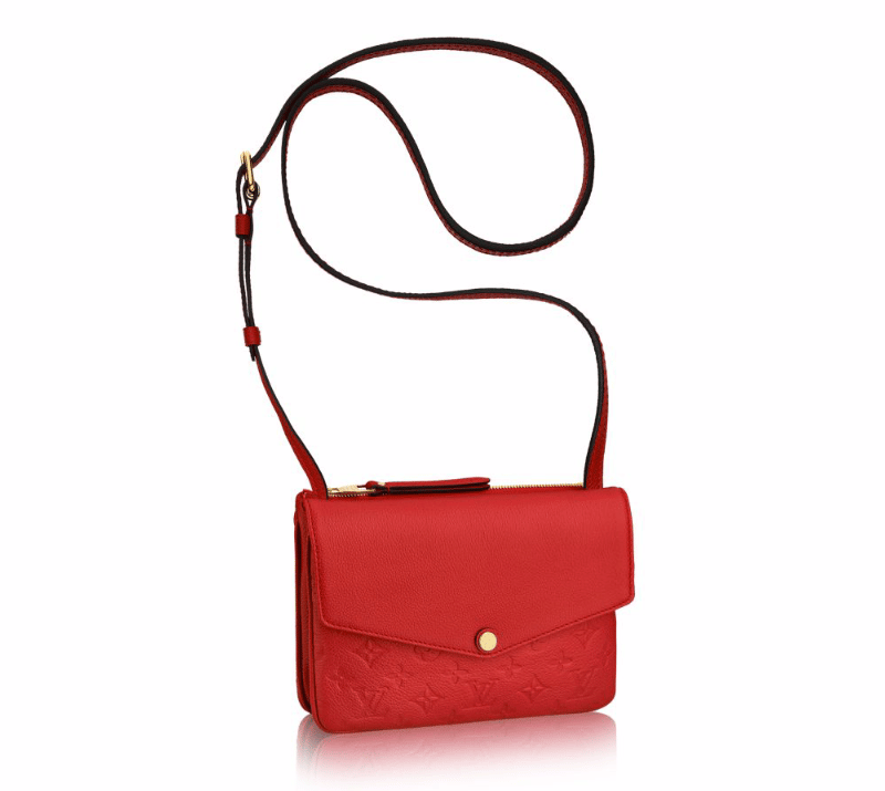 Louis Vuitton Twinset in Red, shoulder strap in leather, more