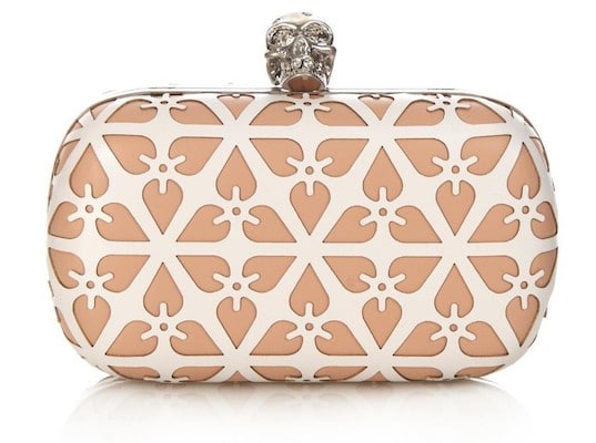 Alexander McQueen Laser-Cut Leather Box Clutch Bag