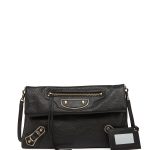 Balenciaga Black Metallic Edge Classic Envelope Clutch Bag