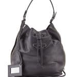 Balenciaga Black Papier Plate Side-Zip Bucket Bag