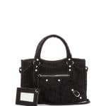 Balenciaga Black Shearling Fur Mini City Bag