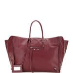 Balenciaga Burgundy Papier A4 Zip Around Tote Bag