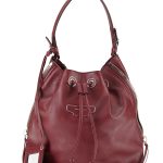 Balenciaga Burgundy Papier Plate Side-Zip Bucket Bag