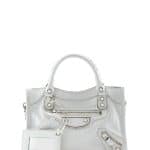Balenciaga White Metallic Edge Mini City Bag