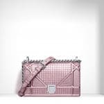 Dior Pink Perforated Calfskin Diorama Small Bag