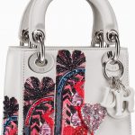 Dior White Embellished Lady Dior Micro Bag