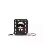 Fendi Black Mini Studded Karlito Pouch Bag