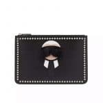 Fendi Black Studded Karlito Pouch Bag