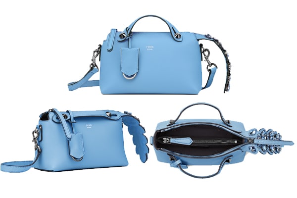 Fendi `by The Way Medium` Leather Boston Bag in Blue