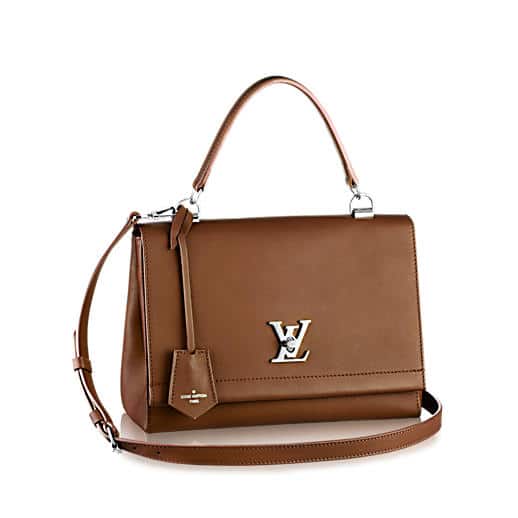 The Miller Affect wearing a taupe LockMe bag from Louis Vuitton