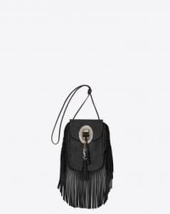 Saint Laurent Black Anita Tasseled Flat Bag