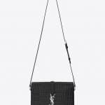 Saint Laurent Black Crocodile Embossed Universite Medium Bag