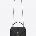 Saint Laurent Black Matelasse College Monogram Medium Bag