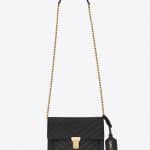 Saint Laurent Black Matelassé High School Satchel Bag